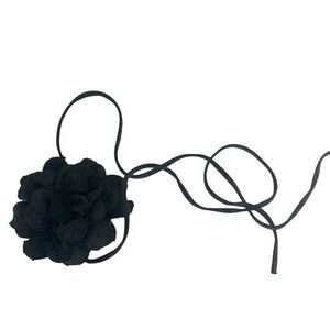 Zara black denim Floral Women's neck tie